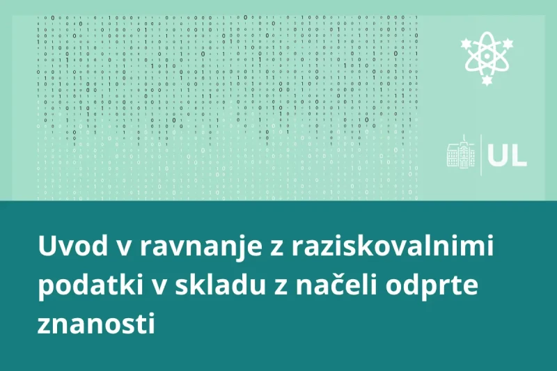 Napis Uvod v ravnanje z raziskovalnimi podatki v skladu z načeli odprte znanosti
